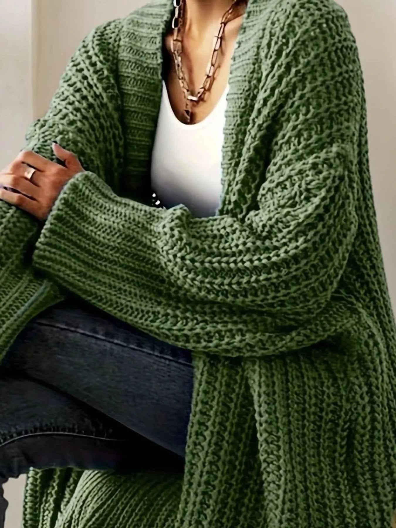 Chunky Knit Open Front Cardigan