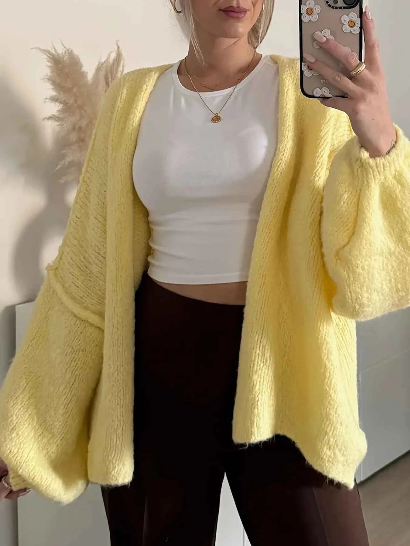 Open Front Long Sleeve Cardigan for Stylish Layering