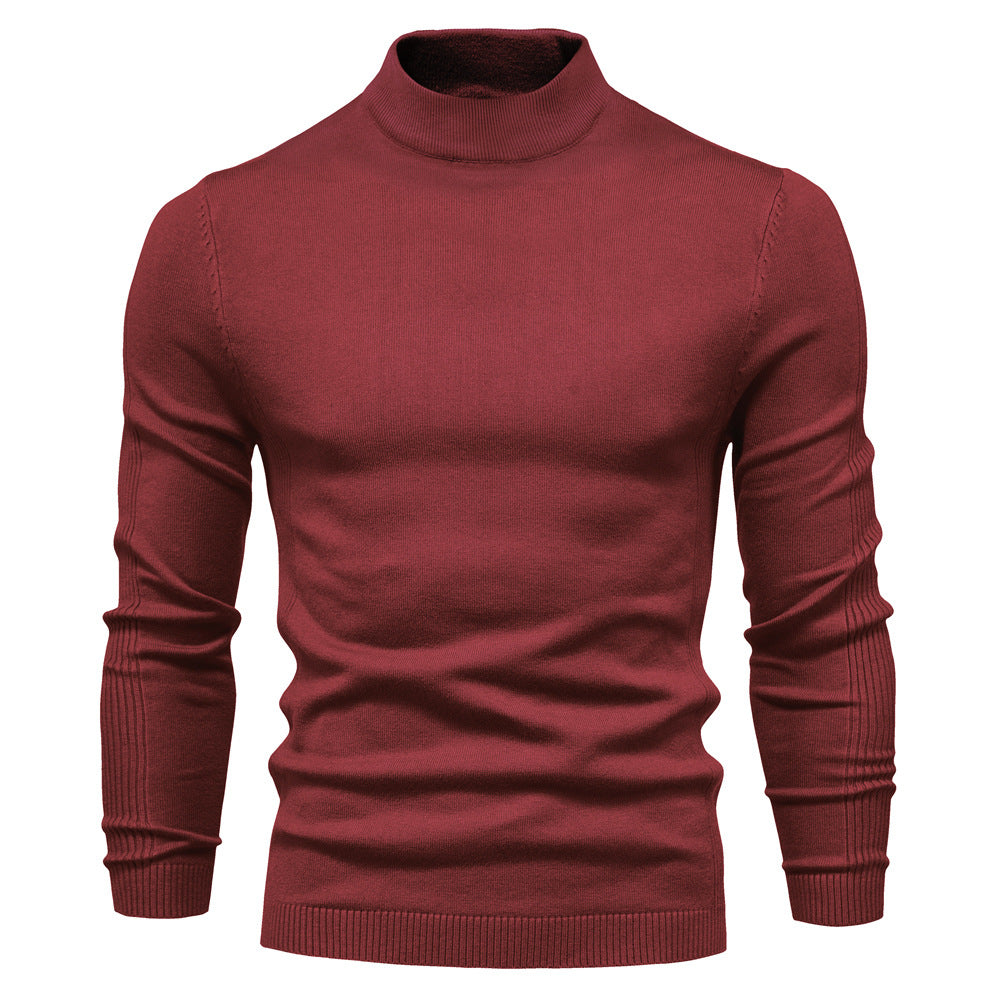 Suéter Multicolor de Hombre con Cuello Medio y Corte Ajustado