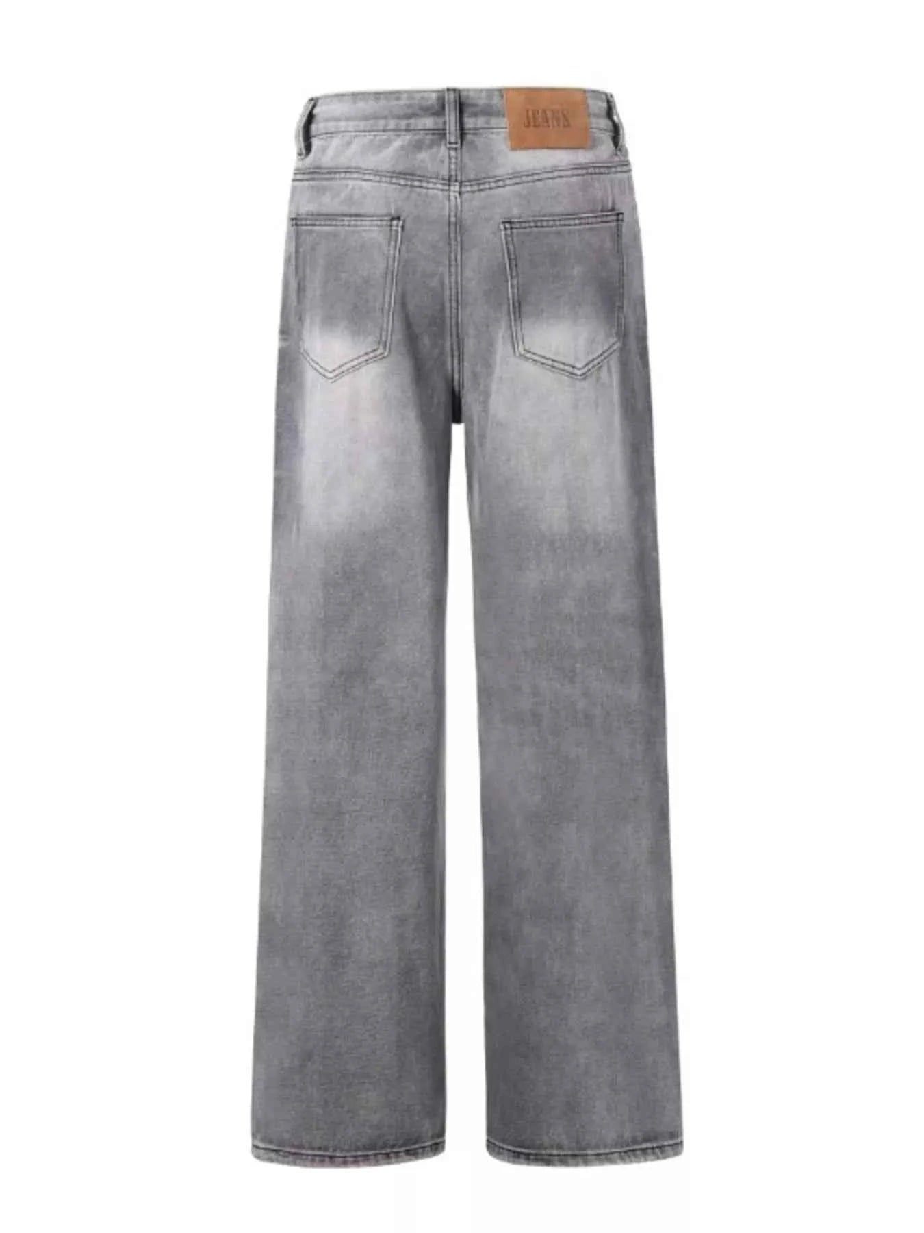 Men's Vintage Wash Wide Leg Jeans