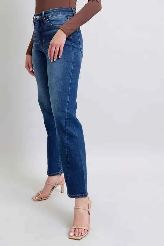 Judy Blue Straight Jeans with Pockets - Full Size Side Seam Detail Style