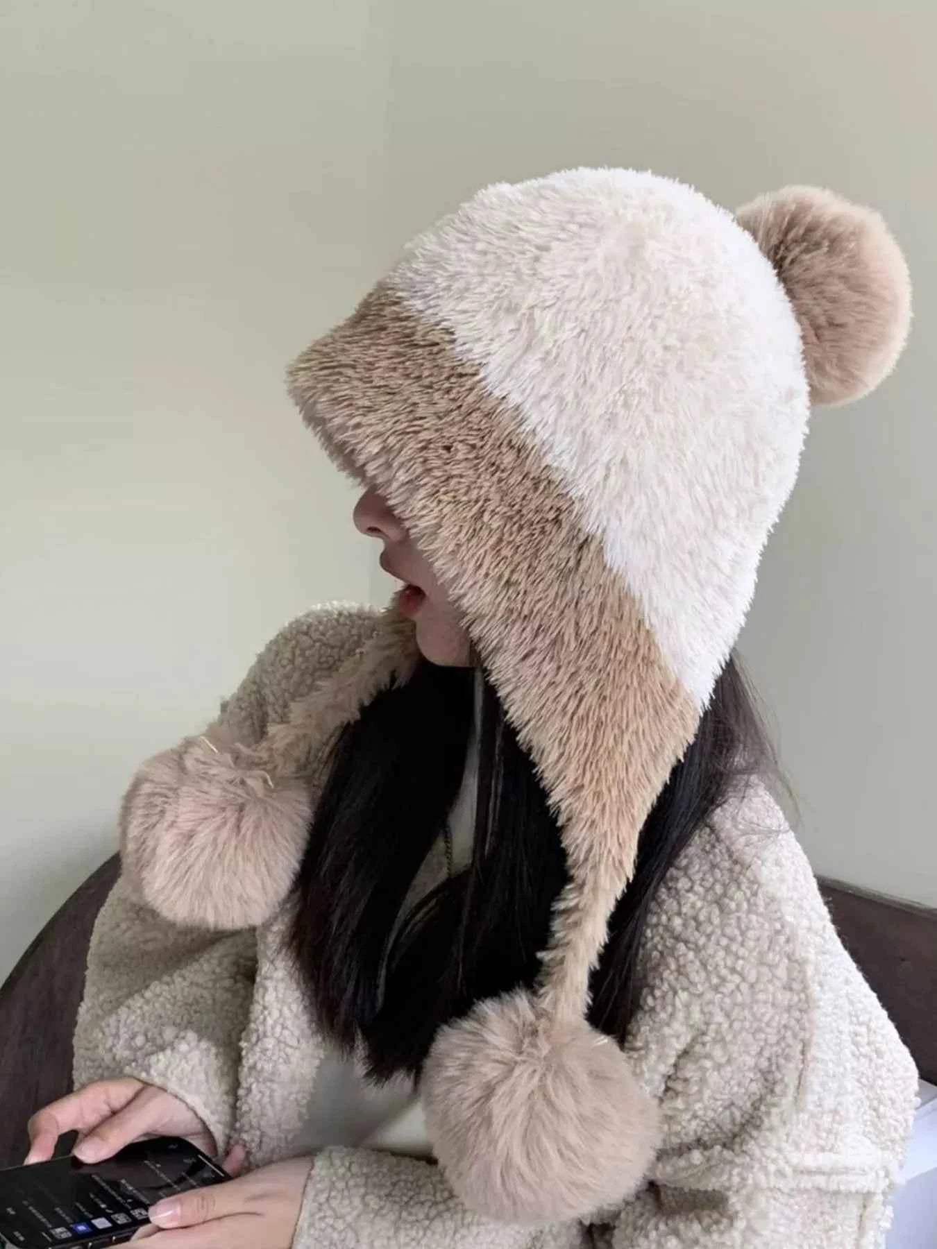 Plush Pom-pom Hat