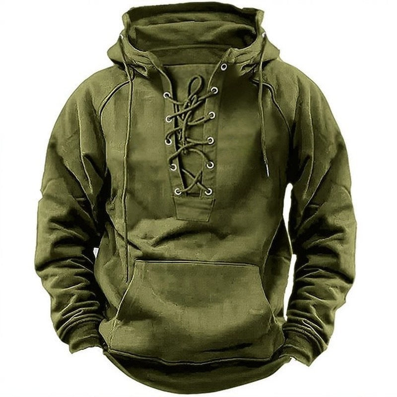 Sudadera con capucha y cordones Ins para hombre, top de manga larga informal deportivo con bolsillo