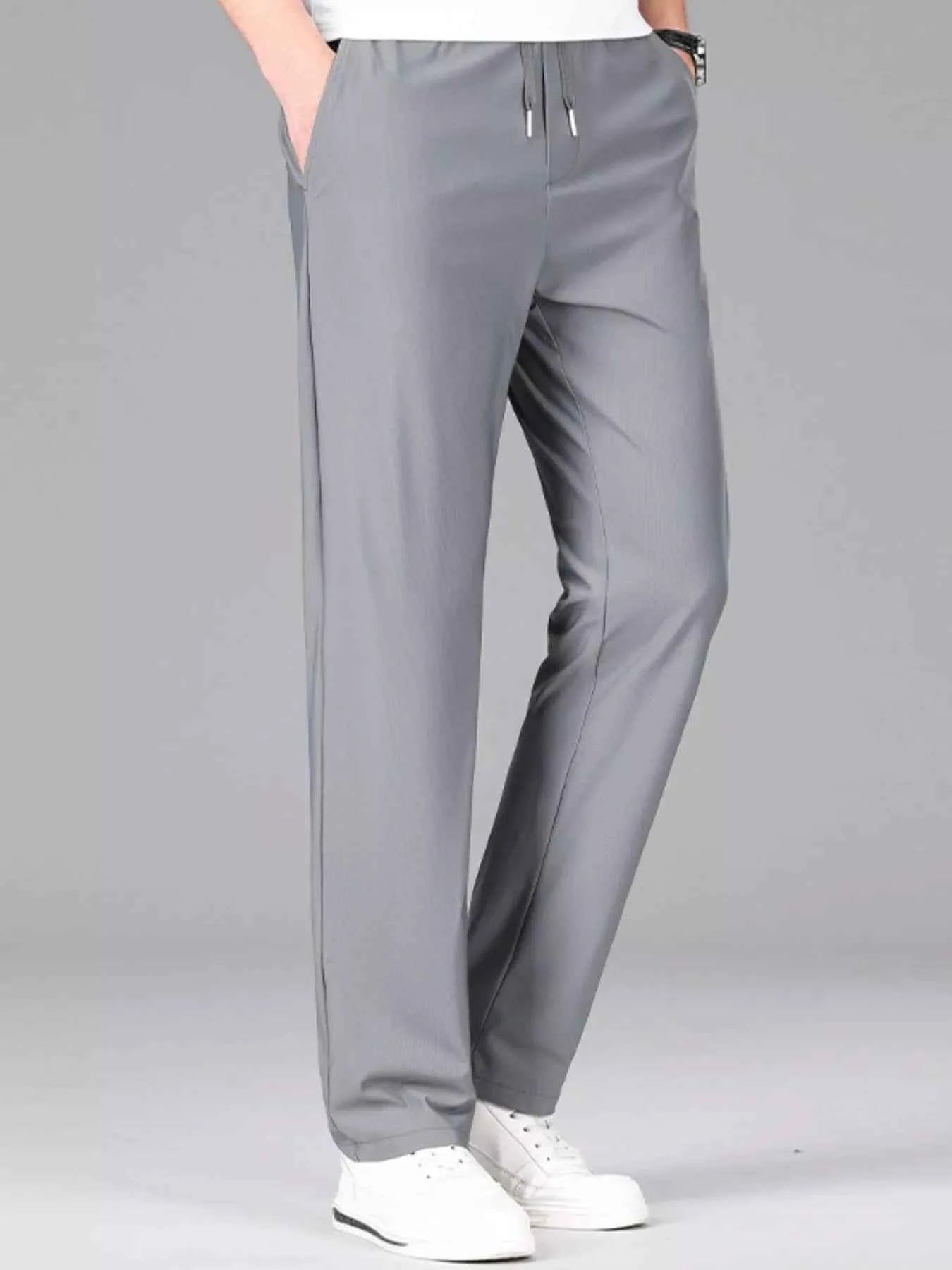 Men's Plus Size Lightweight Drawstring Casual Pants