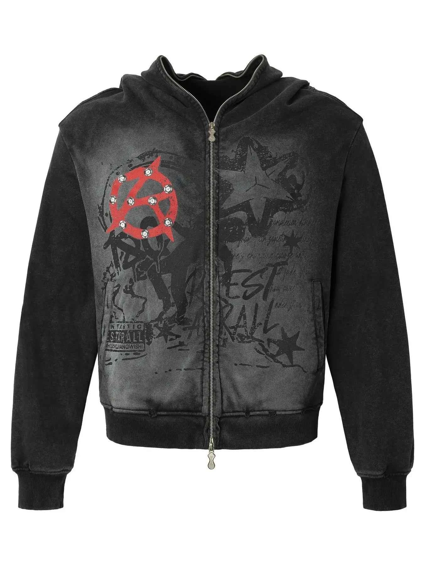 Men's Zip-Up Hoodie Long Sleeve Fashion