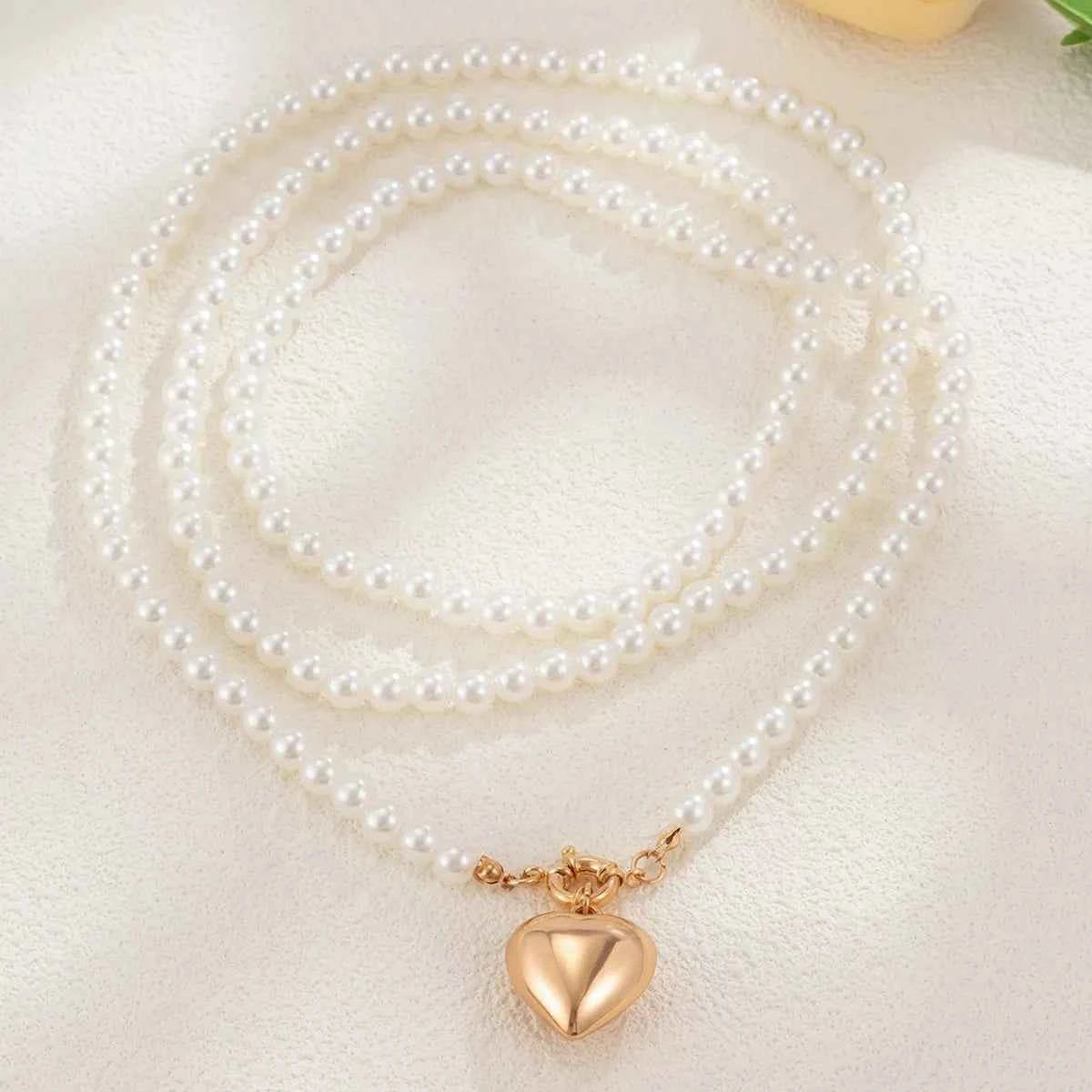 Pearl Chain Heart Necklace