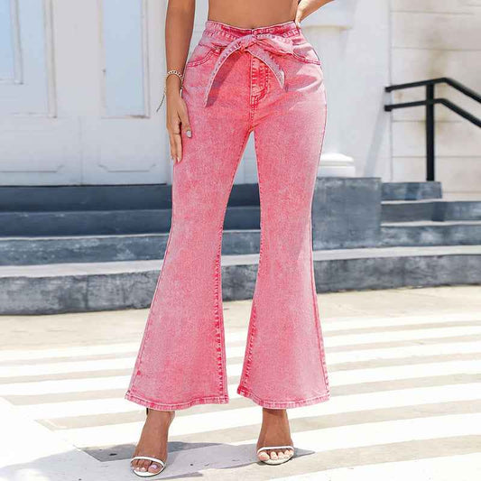 Solid Color Versatile Slim Women's Flare Pants