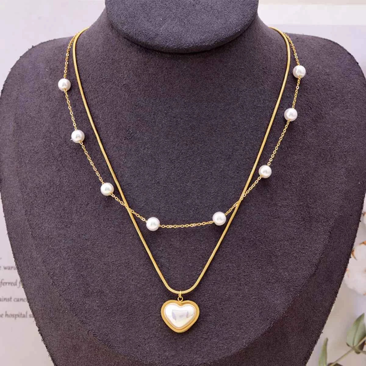 18K Gold-Plated Double Layered Heart Necklace