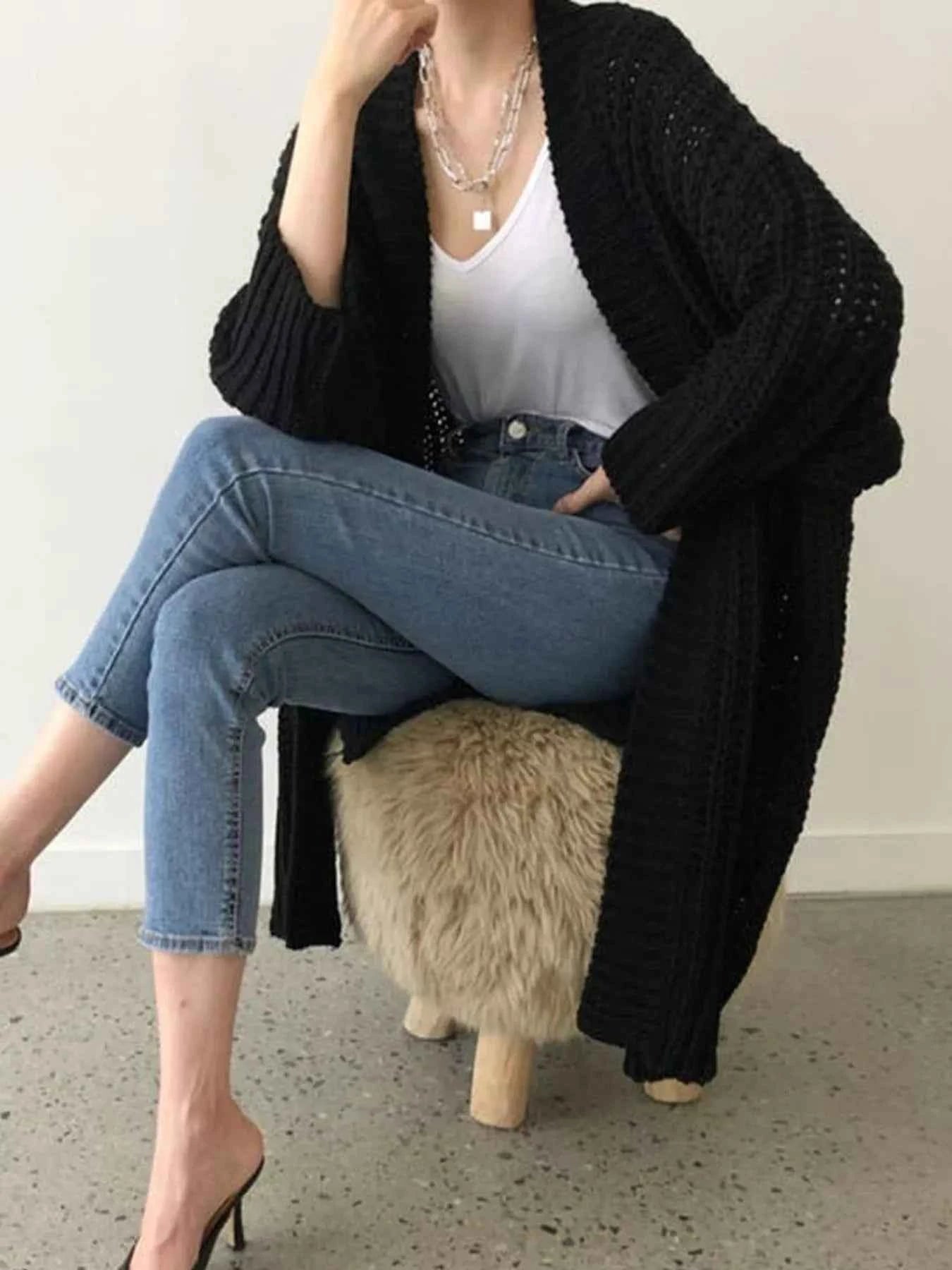 Chunky Knit Open Front Cardigan