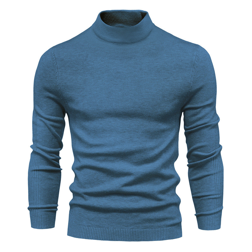 Suéter Multicolor de Hombre con Cuello Medio y Corte Ajustado
