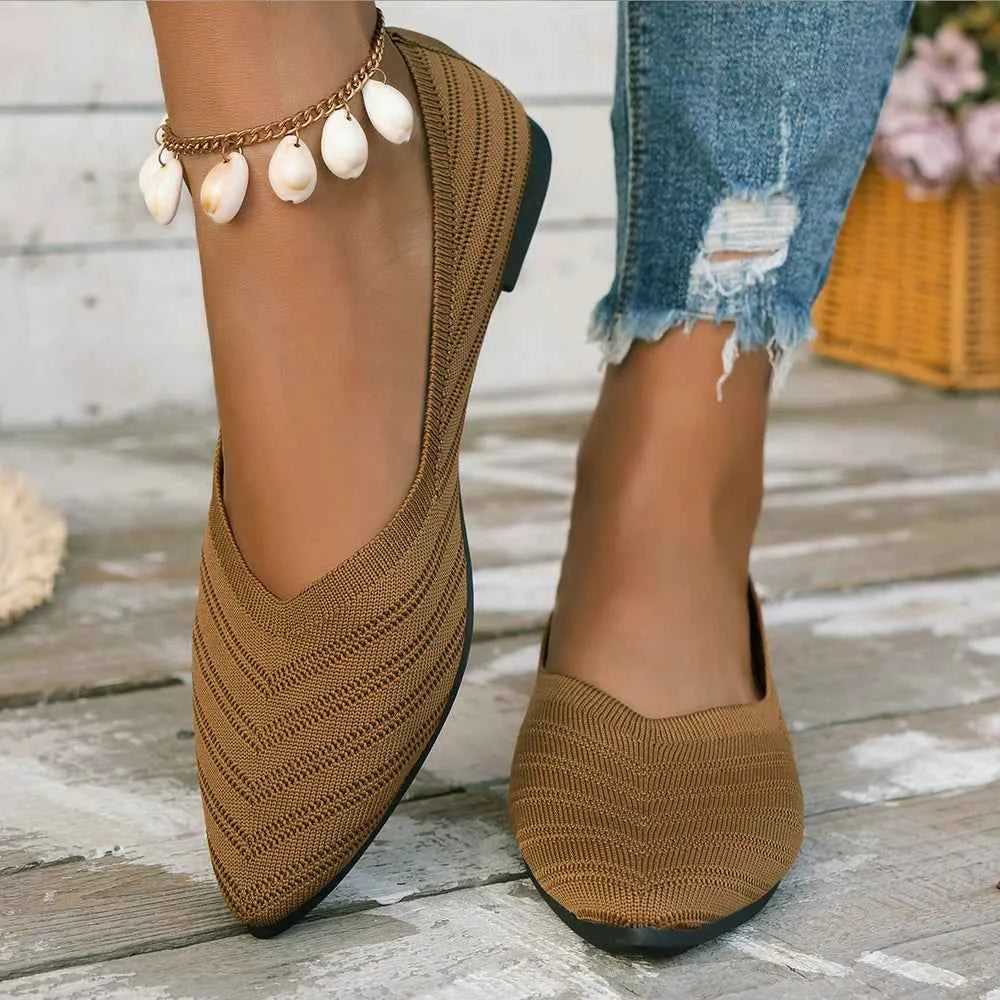 Mesh Point Toe Slip-Ons for Stylish Comfort and Versatility