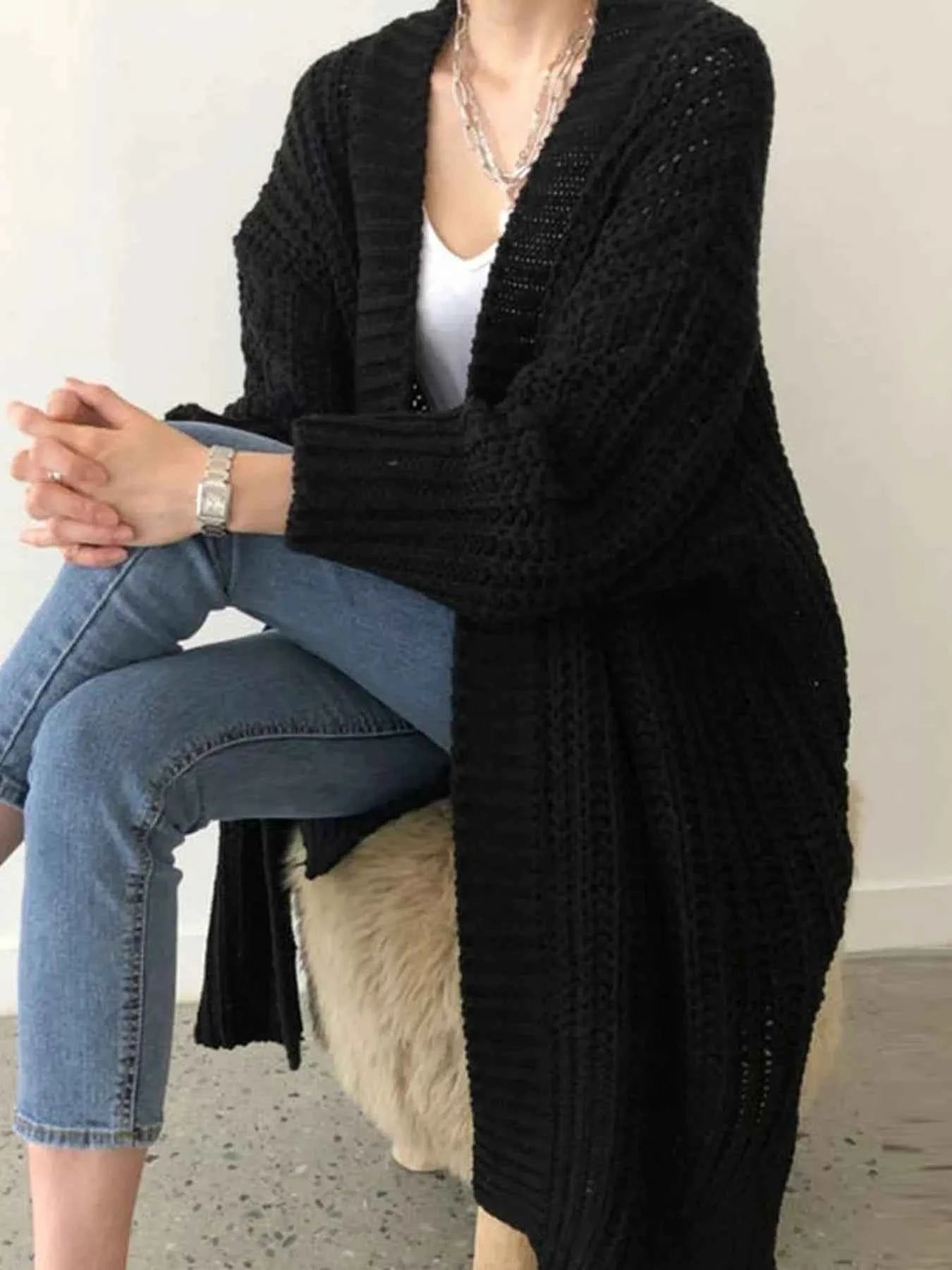 Chunky Knit Open Front Cardigan