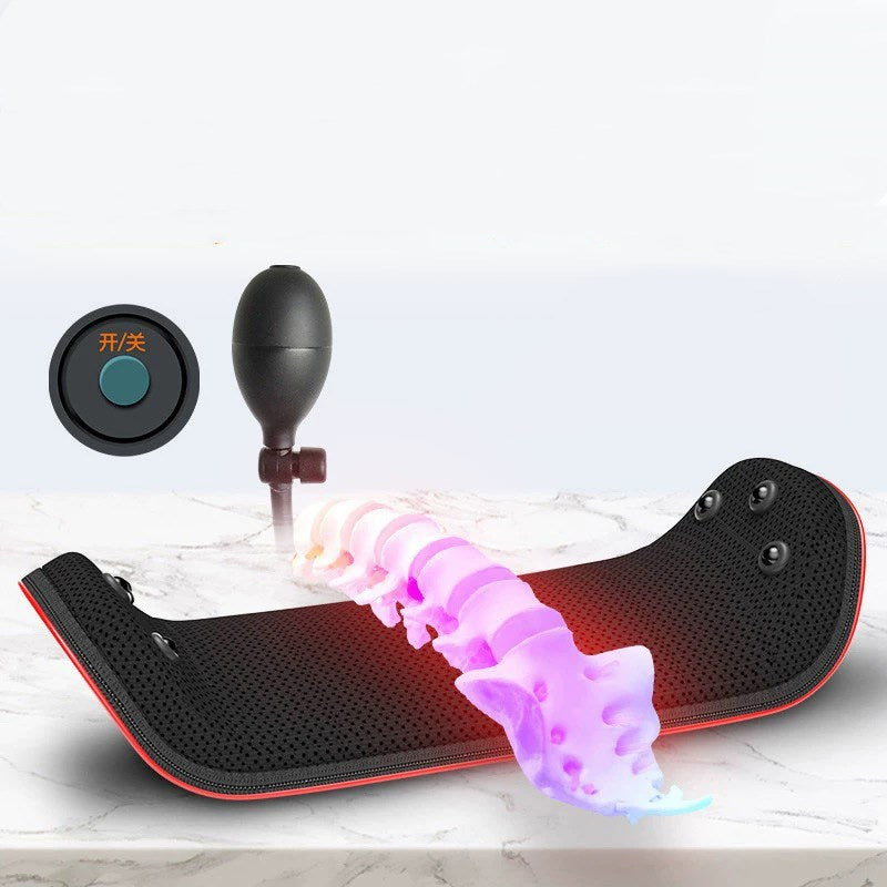 Dispositivo de tracción lumbar eléctrico de relajación, masajeador vibratorio de espalda y cintura, soporte para la columna lumbar, alivia la fatiga de la cintura