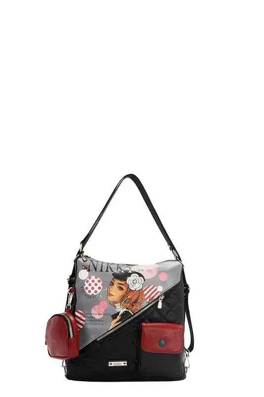 Nicole Lee USA Backpack Bag - Convertible Adjustable Strap for Versatile Style