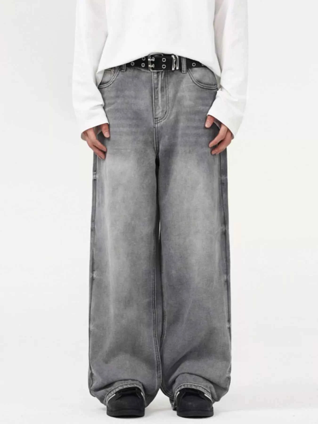 Men's Vintage Wash Wide Leg Jeans