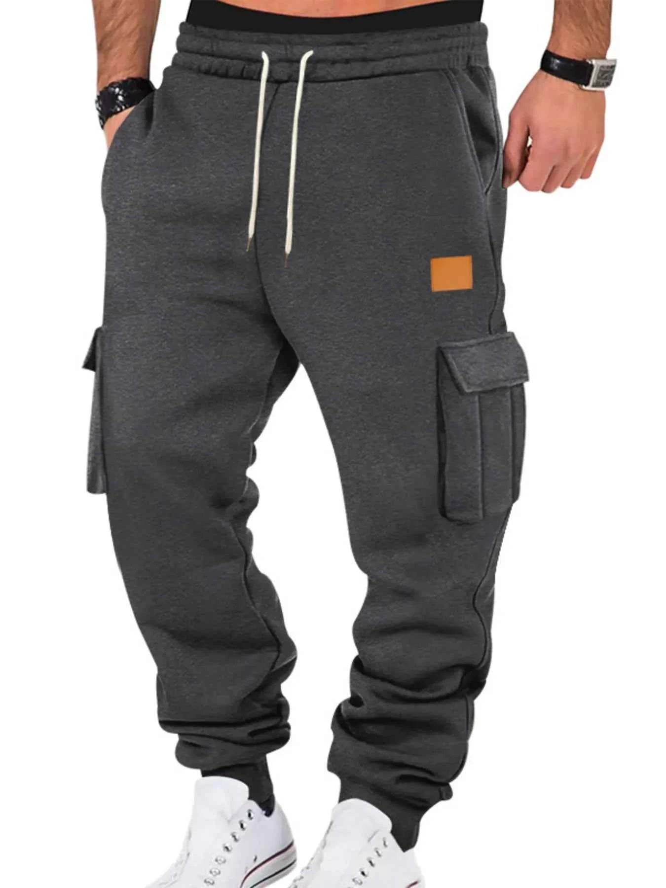 Men's Plus Size Cargo Jogger Pants with Full Size Drawstring