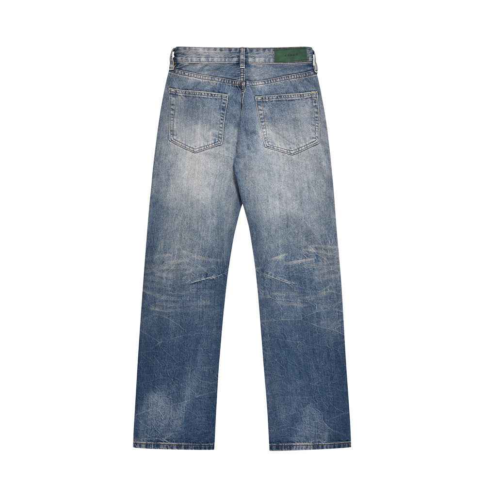 Men’s Dark Blue Denim Casual Pants