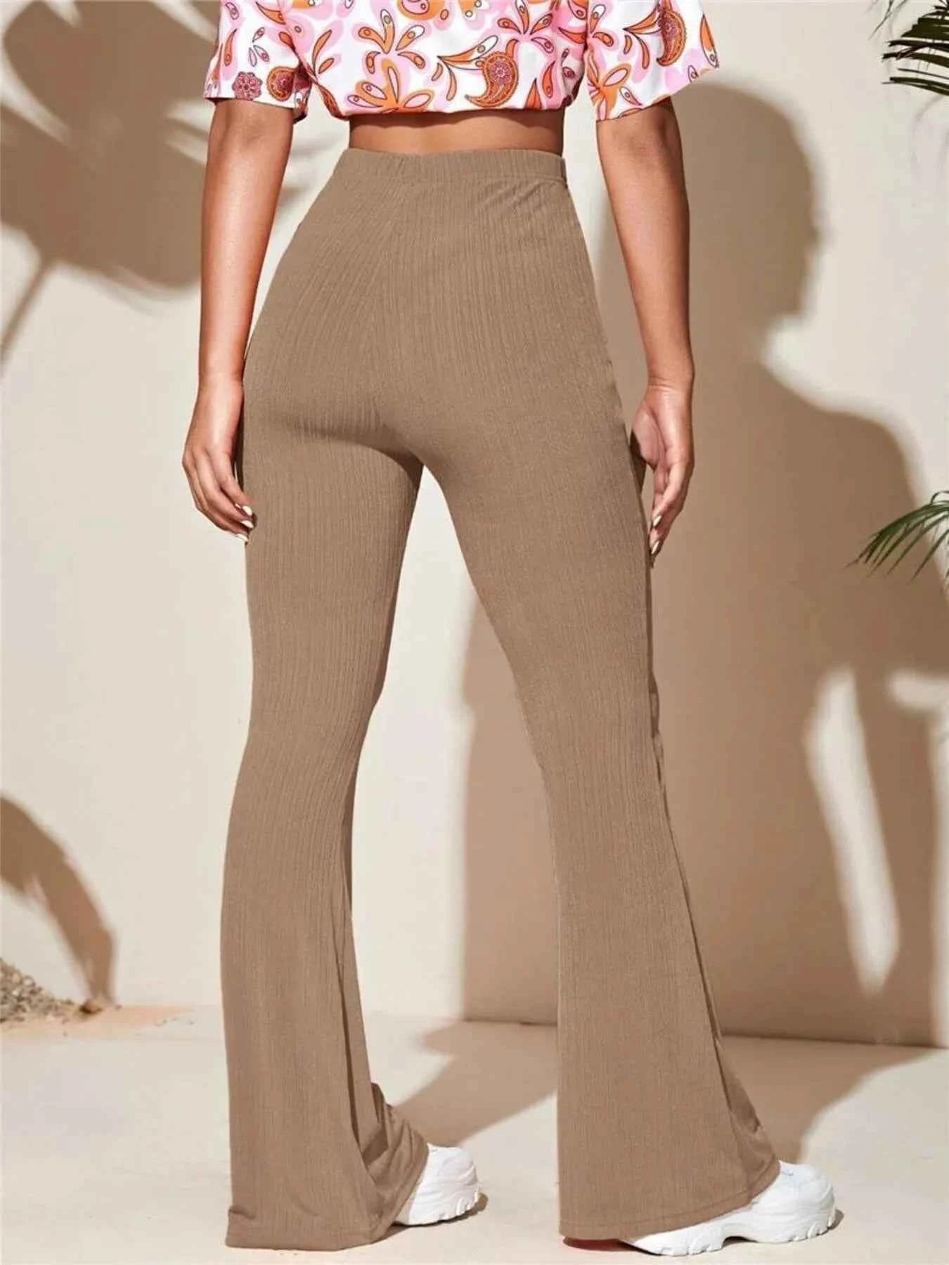 Full Size Plus Size High-Waist Flare Active Pants