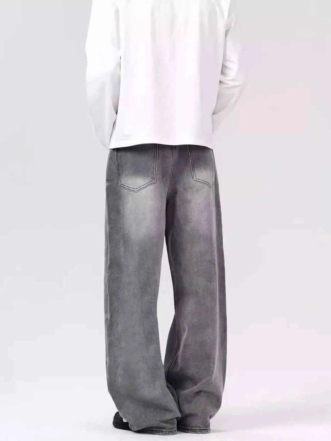 Men's Vintage Wash Wide Leg Jeans
