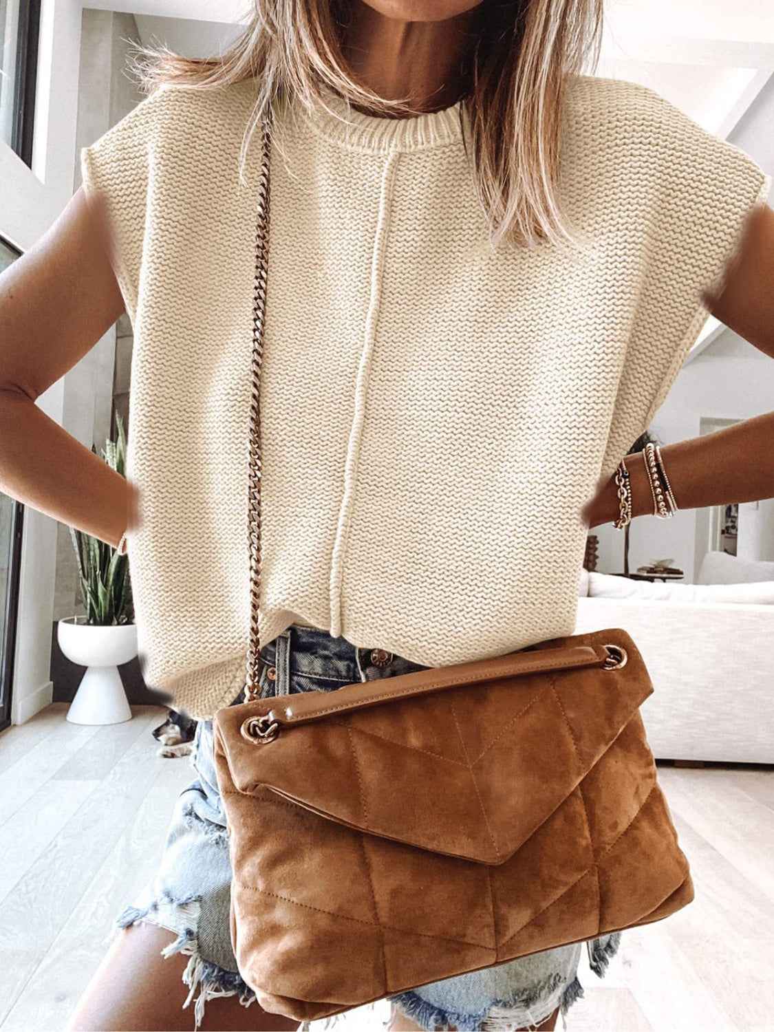 Cap Sleeve Sweater Vest for Stylish Comfort and Versatility