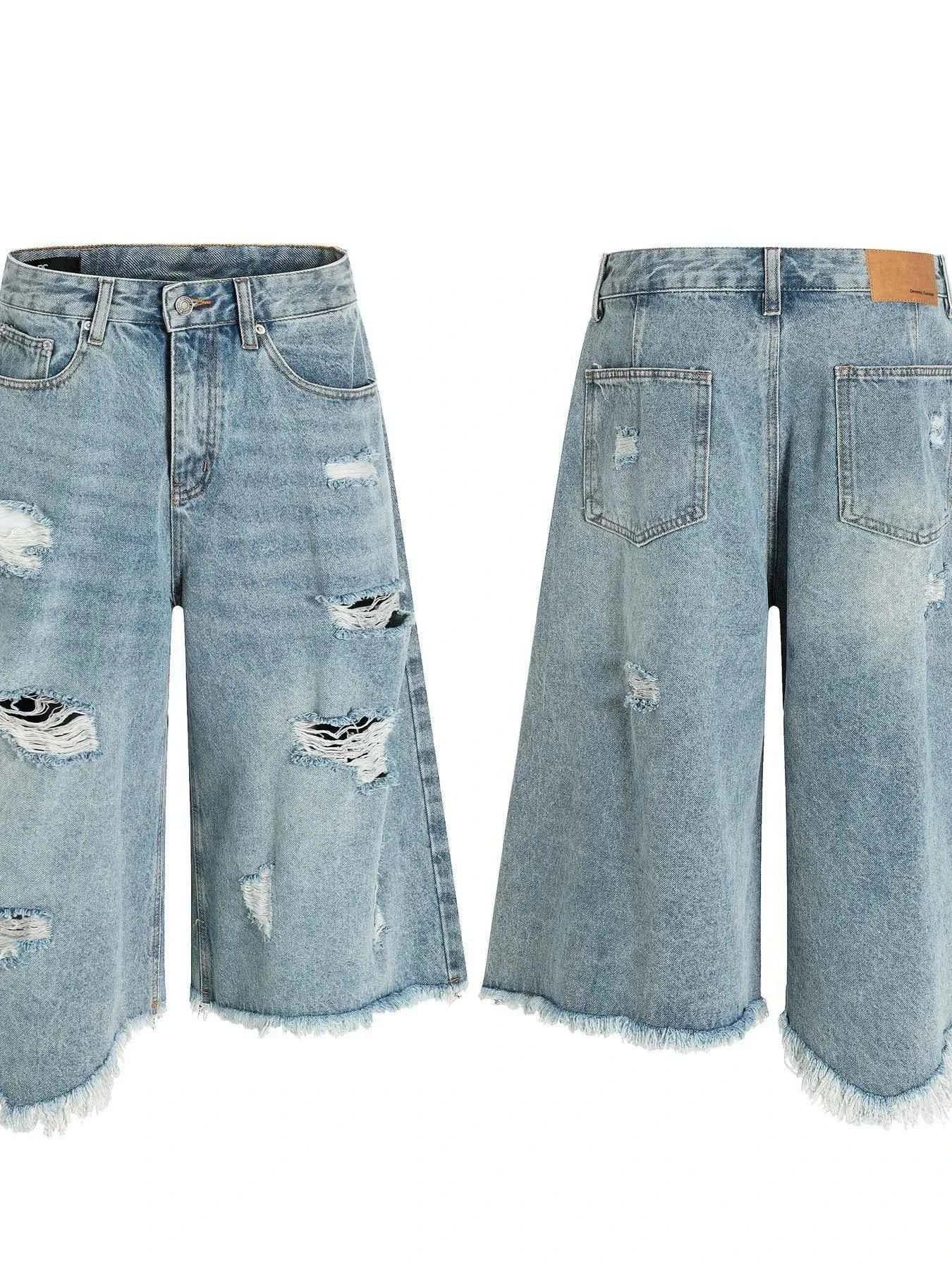 Men's Oversized Distressed Demin Shorts