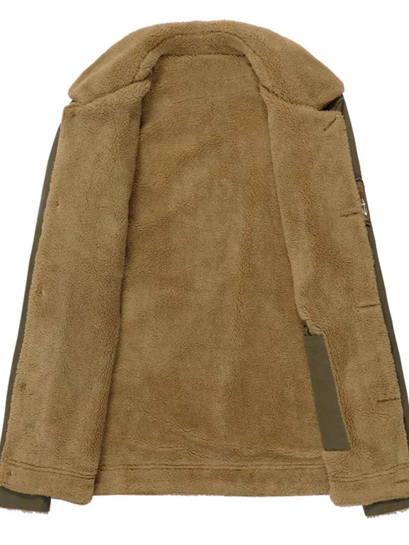 Men's Plus Size Button Up Fleece Lined Jacket