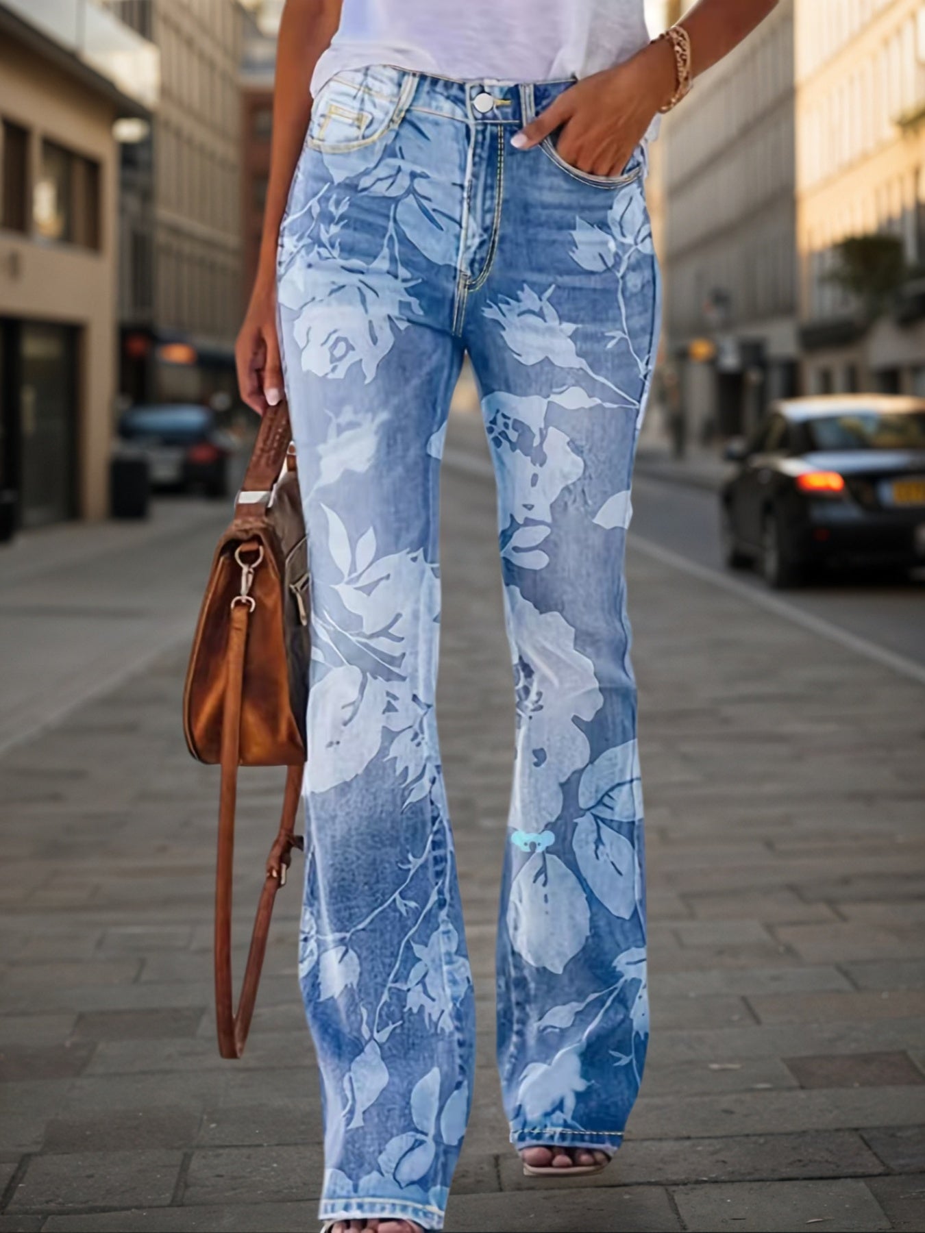 Pantalones vaqueros estampados de otoño-invierno 2025 para mujer, pantalones vaqueros de mujer, vaqueros esenciales para otoño-invierno, vaqueros cálidos, vaqueros de cuatro estaciones para mujer, vaqueros estampados