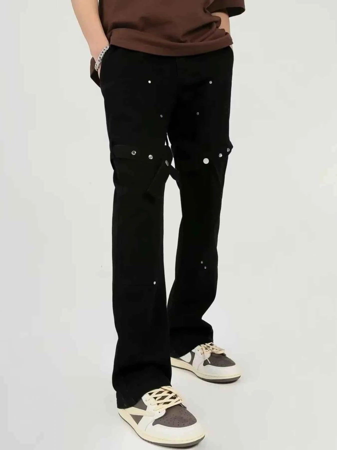 Men's Plus Size Studded Cargo Pants