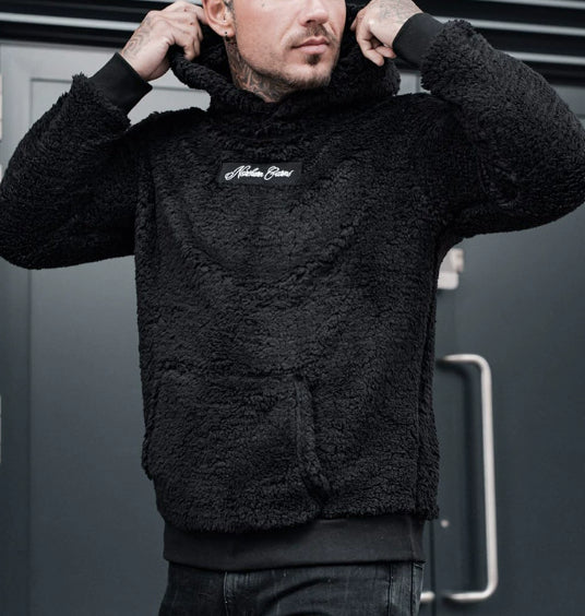 Sudadera con capucha de felpa para hombre con bolsillo grande, jersey de moda de manga larga, top con capucha, ropa lisa.