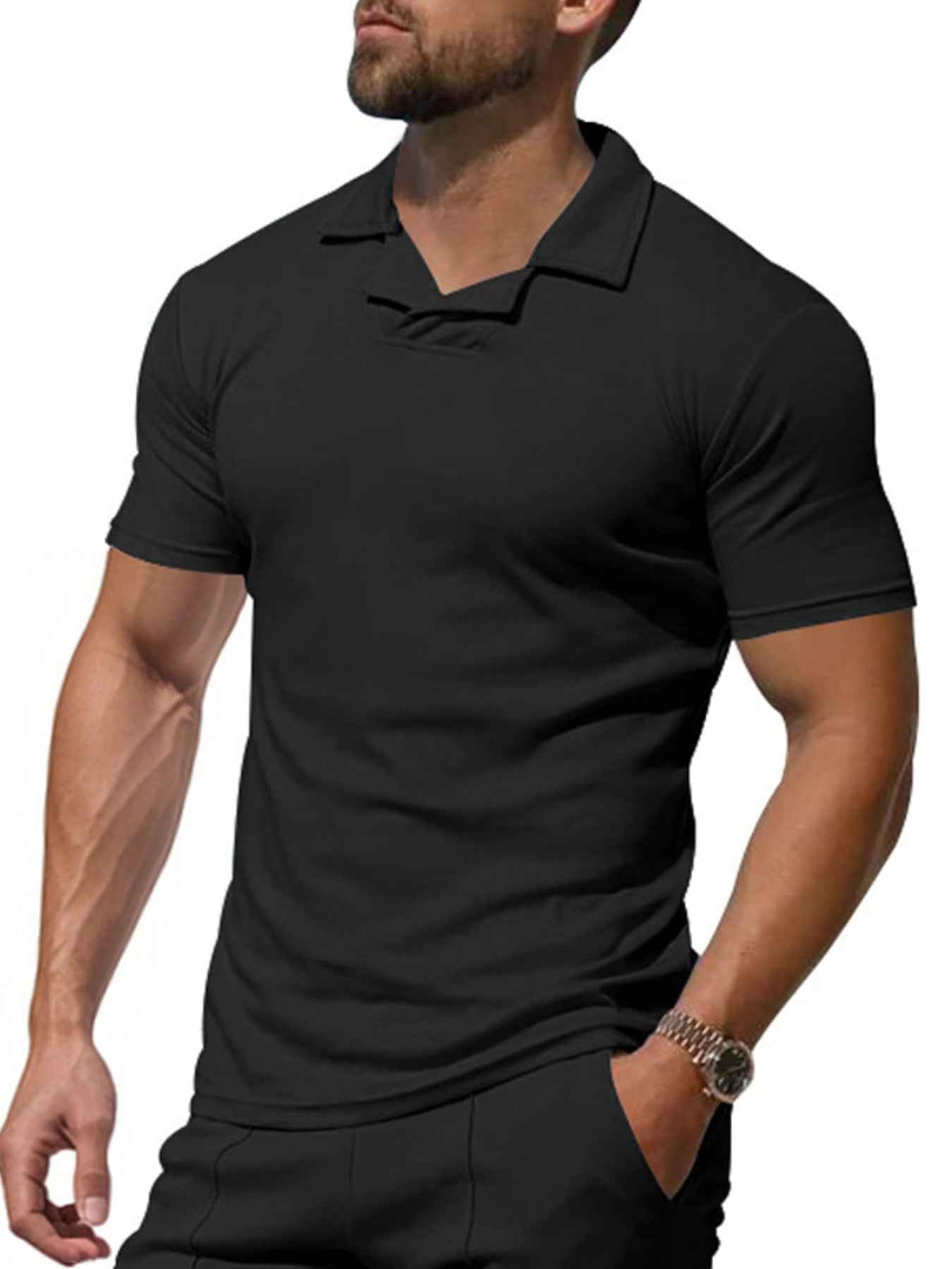 Men's Full Size Casual Short Sleeve Polo Plus Size