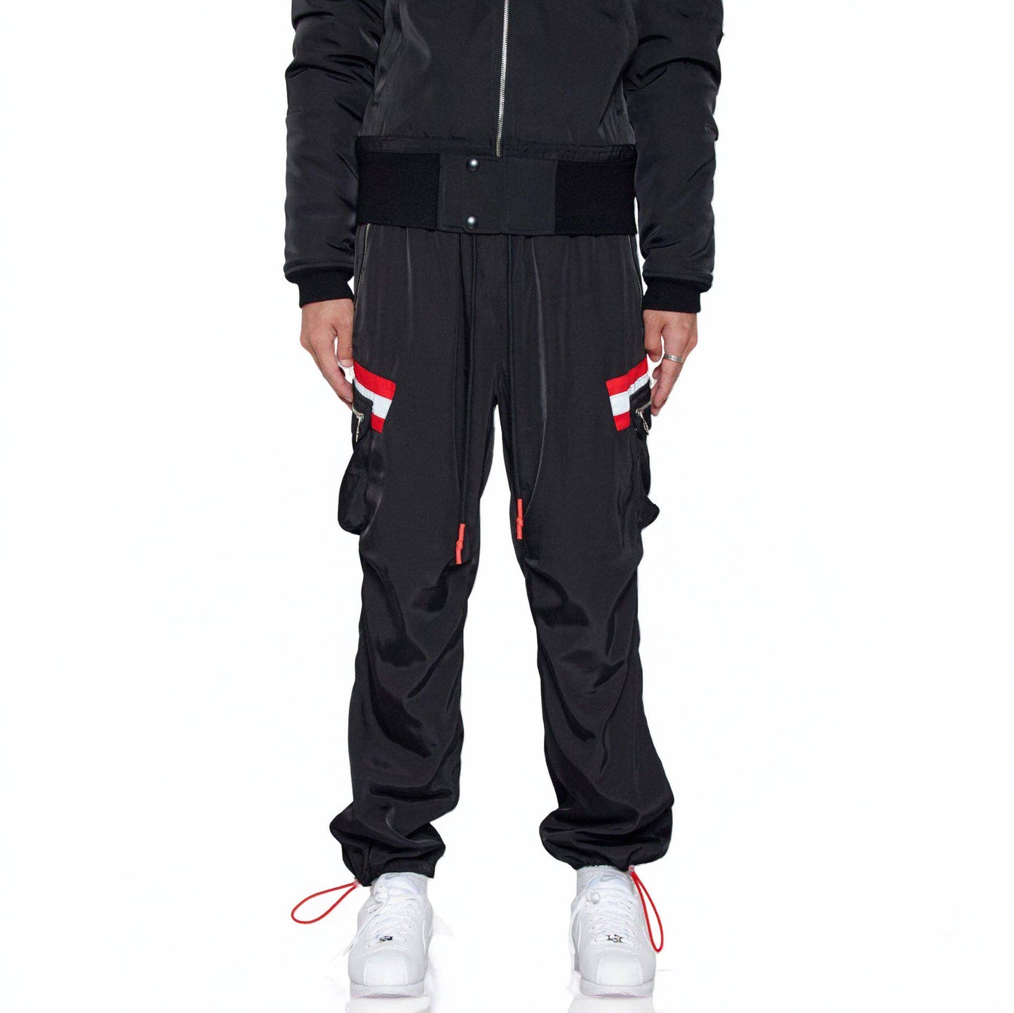 Konus Men’s Reflective Tape Utility Cargo Pants – Black