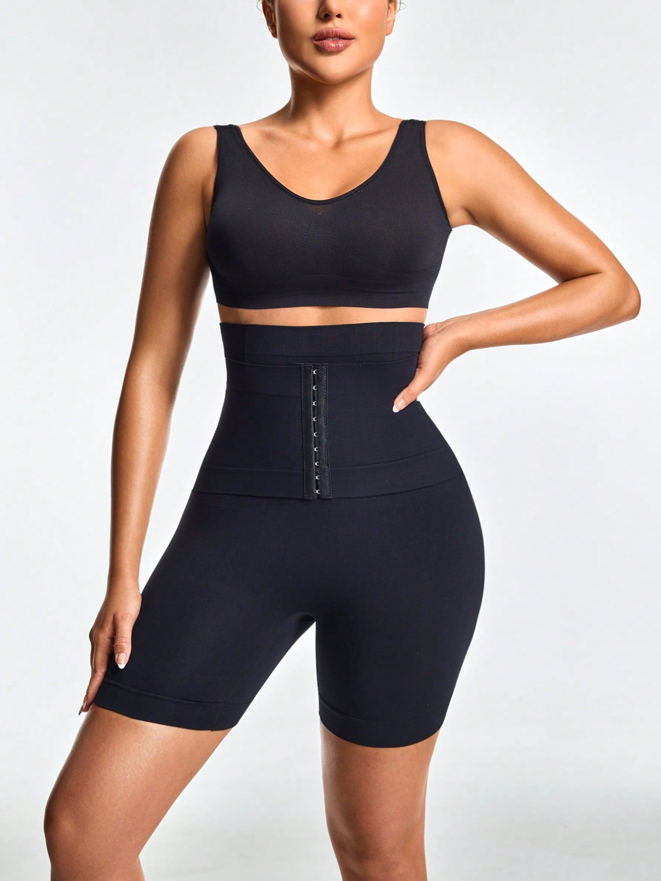 Adjustable 3-Level Closure Shapewear Shorts - Tummy & Waist Control With Natural Butt-Lift