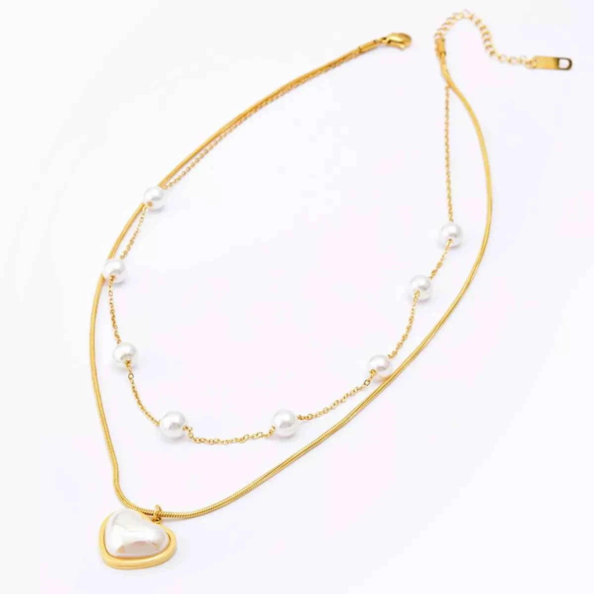 18K Gold-Plated Double Layered Heart Necklace