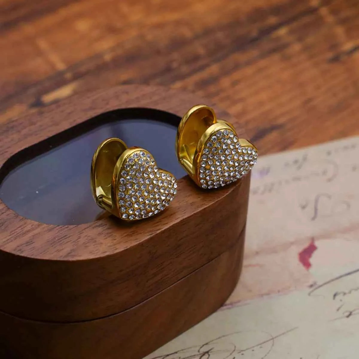 Heart-Shaped Stud Earrings