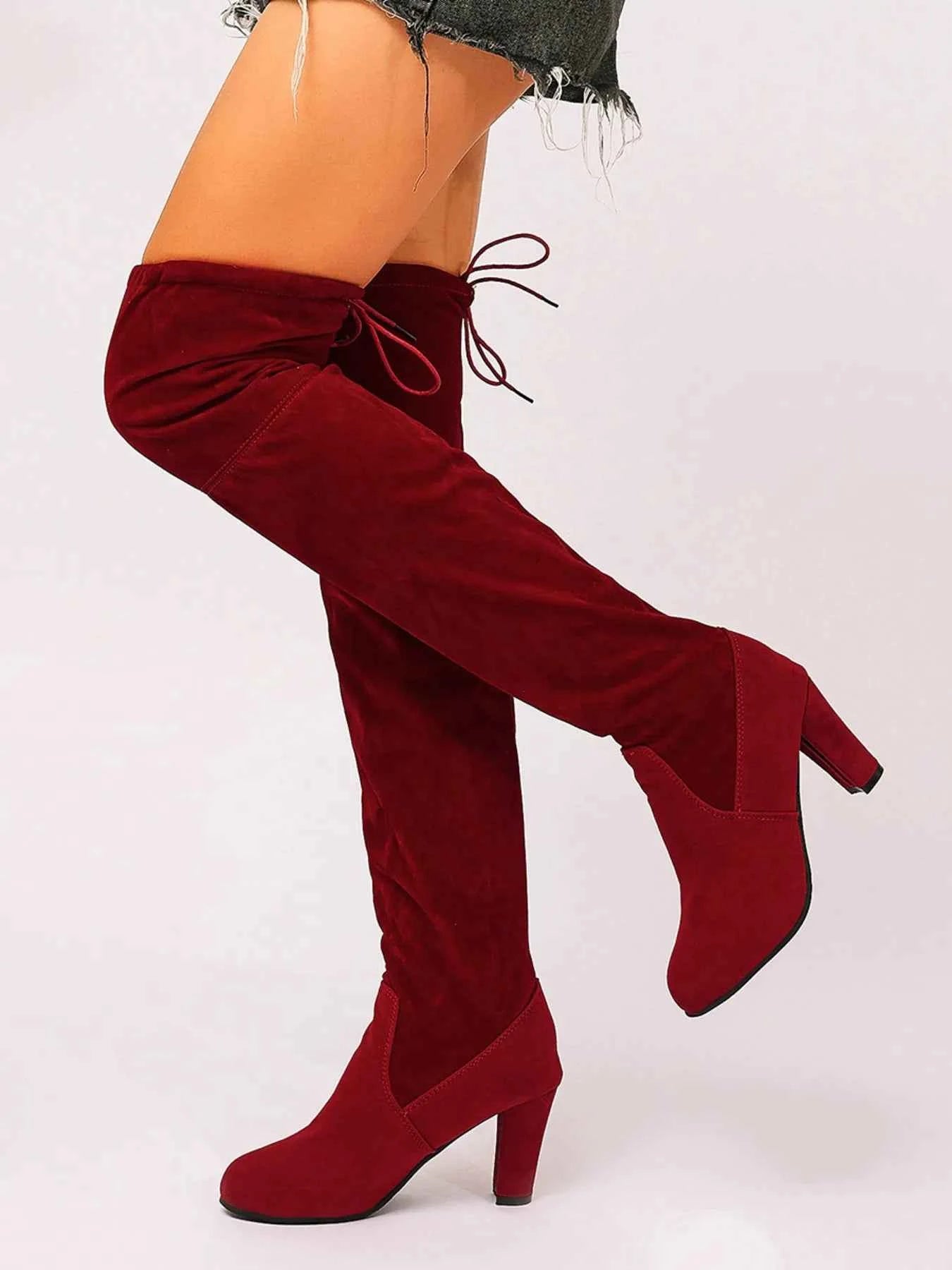 Suede Over-The-Knee Boots for a Chic High Heel Style