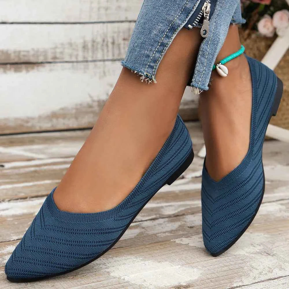 Mesh Point Toe Slip-Ons for Stylish Comfort and Versatility