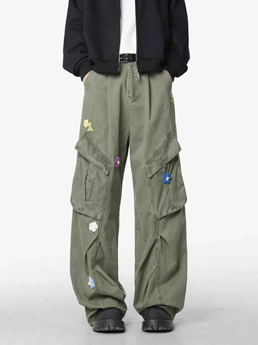 Men's Flower Wide Leg Pants