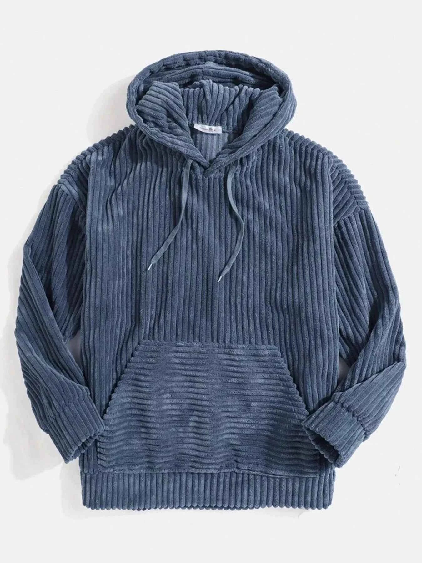 Men's Full Size Casual Corduroy Hoodie Plus Size
