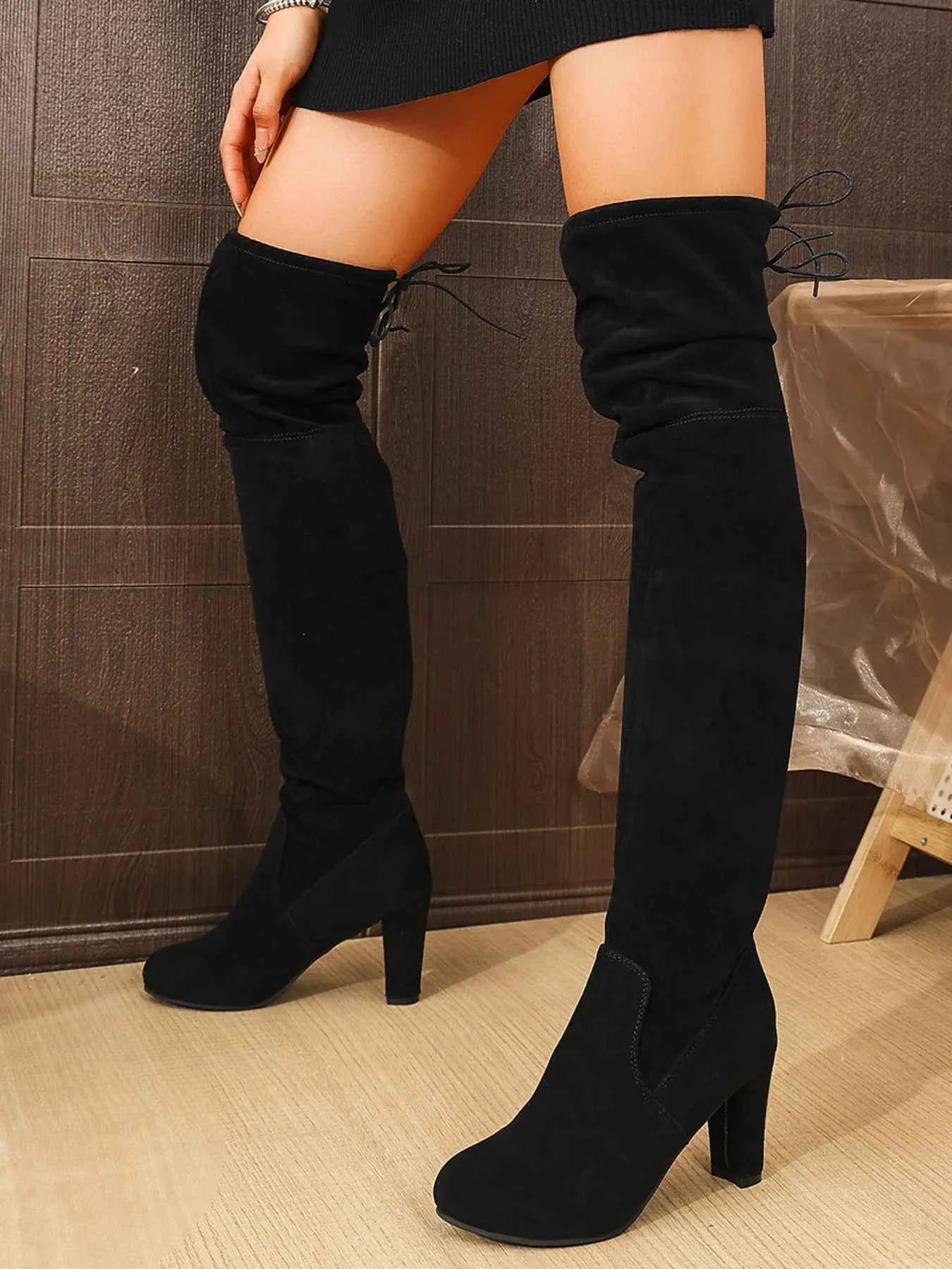 Suede Over-The-Knee Boots for a Chic High Heel Style