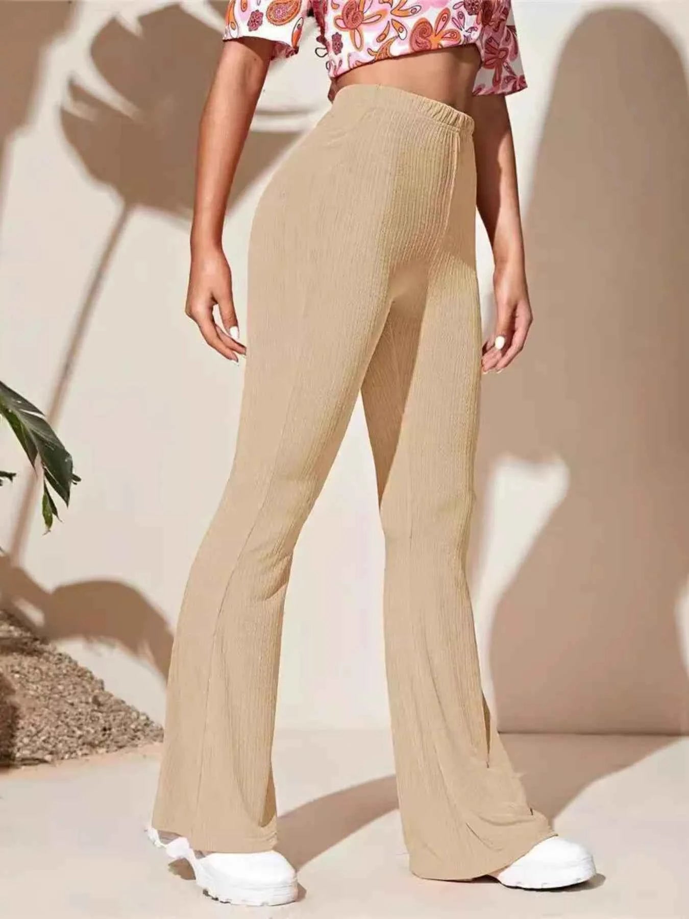 Full Size Plus Size High-Waist Flare Active Pants
