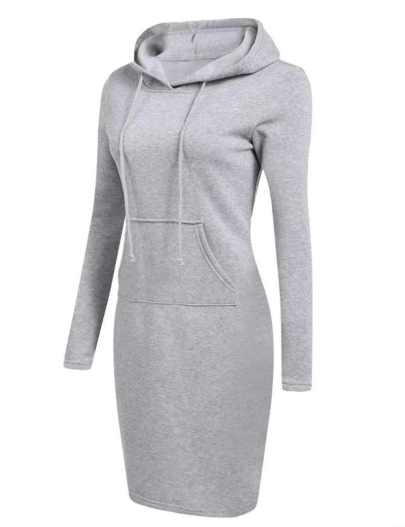 TrendPop Cozy Hooded Dress
Women’s Hooded Pullover Dress – Casual Loose-Fit Hoodie Dress, Autumn/Winter