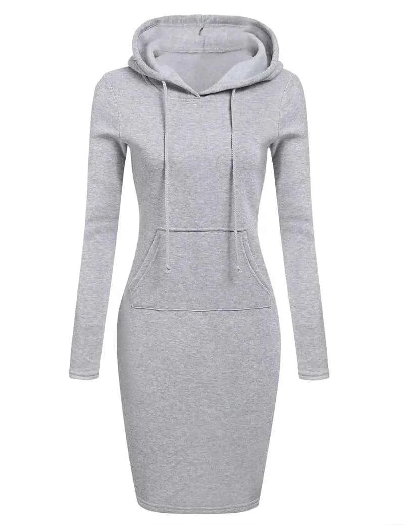 TrendPop Cozy Hooded Dress
Women’s Hooded Pullover Dress – Casual Loose-Fit Hoodie Dress, Autumn/Winter