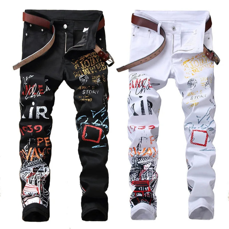 Vaqueros de mezclilla para hombre High Street Graphic