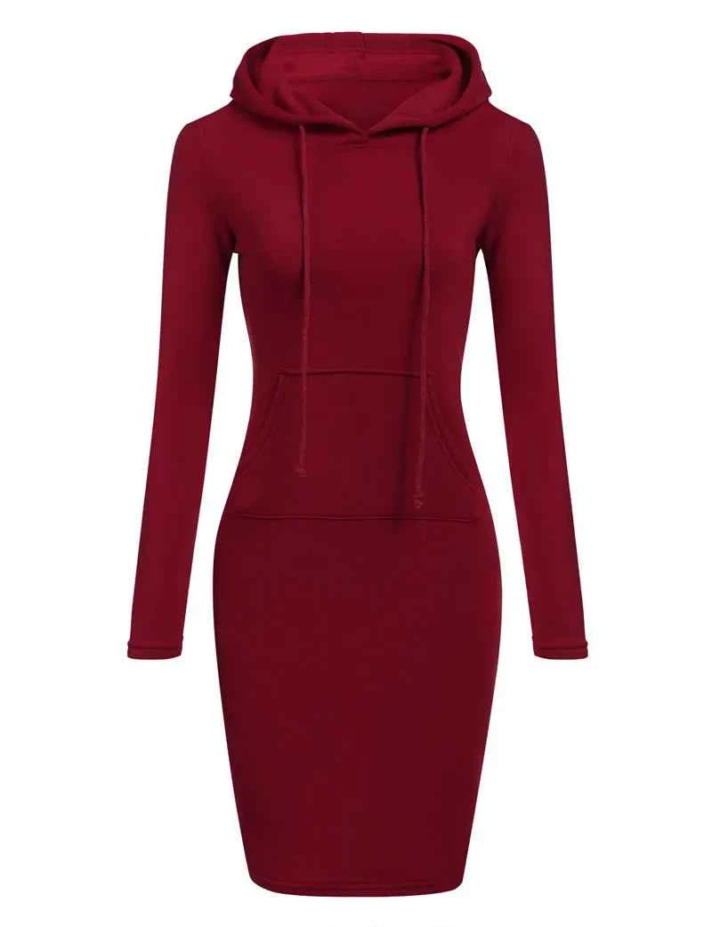 TrendPop Cozy Hooded Dress
Women’s Hooded Pullover Dress – Casual Loose-Fit Hoodie Dress, Autumn/Winter