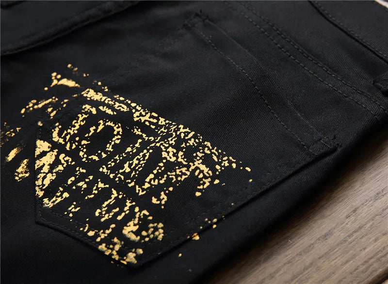 Vaqueros de mezclilla para hombre High Street Graphic