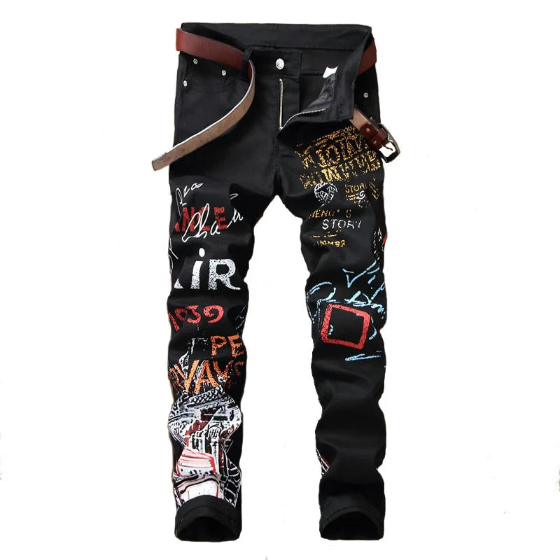 Vaqueros de mezclilla para hombre High Street Graphic