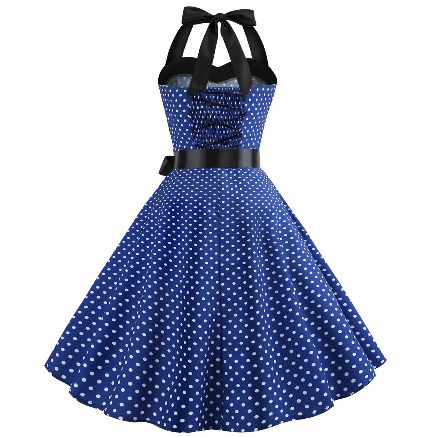 Vestido acampanado vintage de lunares