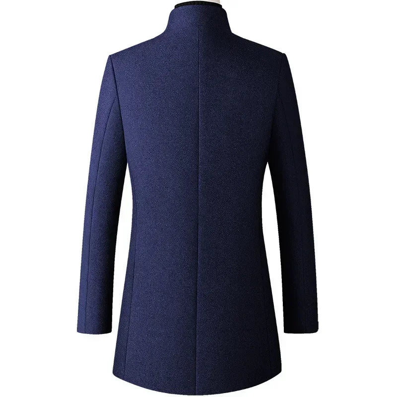TFETTERS Marca Gabardina Moda Coreana Negocios Casual Cuello Levantado Chaquetas Largas para Hombre 2025 Cortavientos de Otoño Abrigos de Invierno