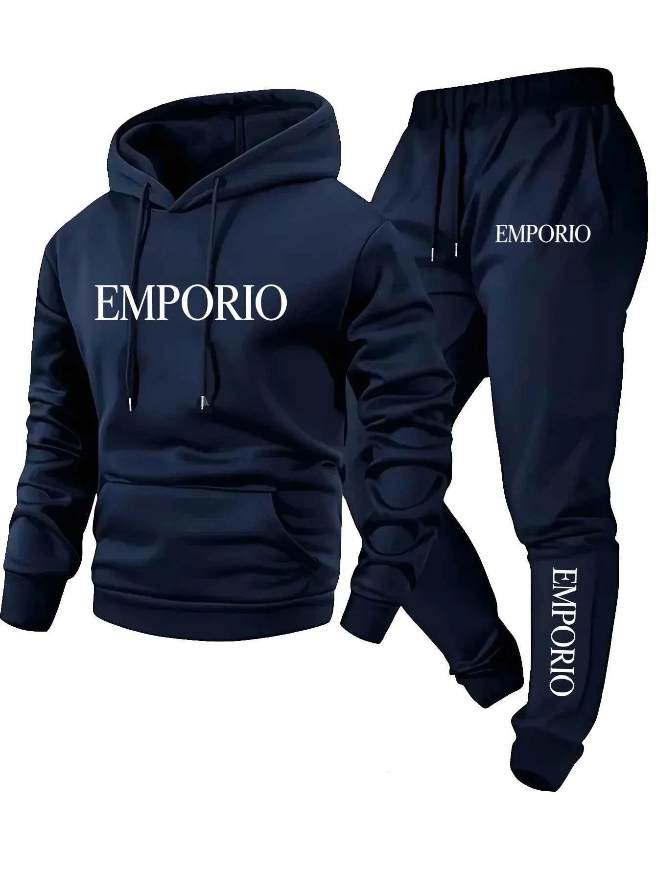 Men’s Zip-Up Hooded Tracksuit Set (Spring Sportswear Co-Ord Set)