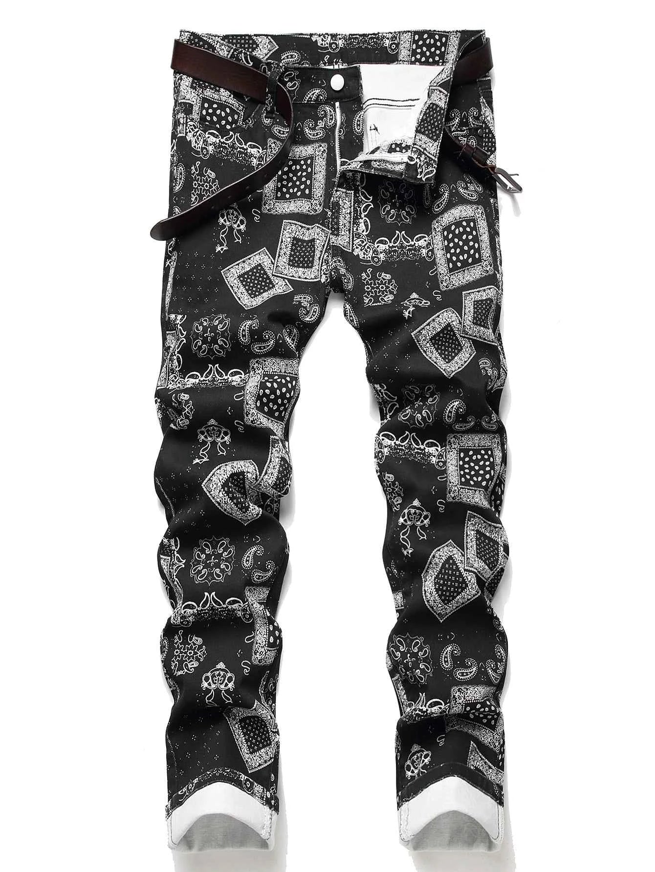Distressed Tassel Slim Fit Denim Jeans